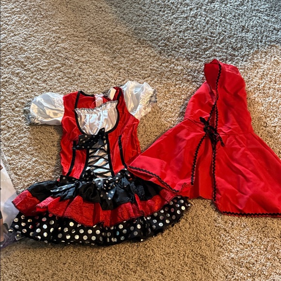 Spirit Halloween Sweet Red Riding Hood dress hooded cape costume sz 4-6 - Picture 2 of 2